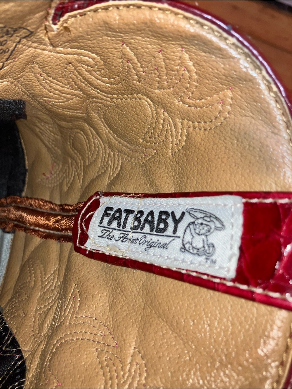 Ariat Fat Baby Cowgirl Boots in Red and Ivory Patent Leather Size 9B - Picture 5 of 12